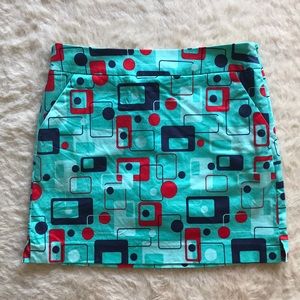Loudmouth Golf Skirt Stretch Tech Retro Print sz 6